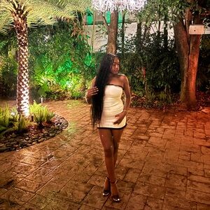 White fox in sync mini dress cream